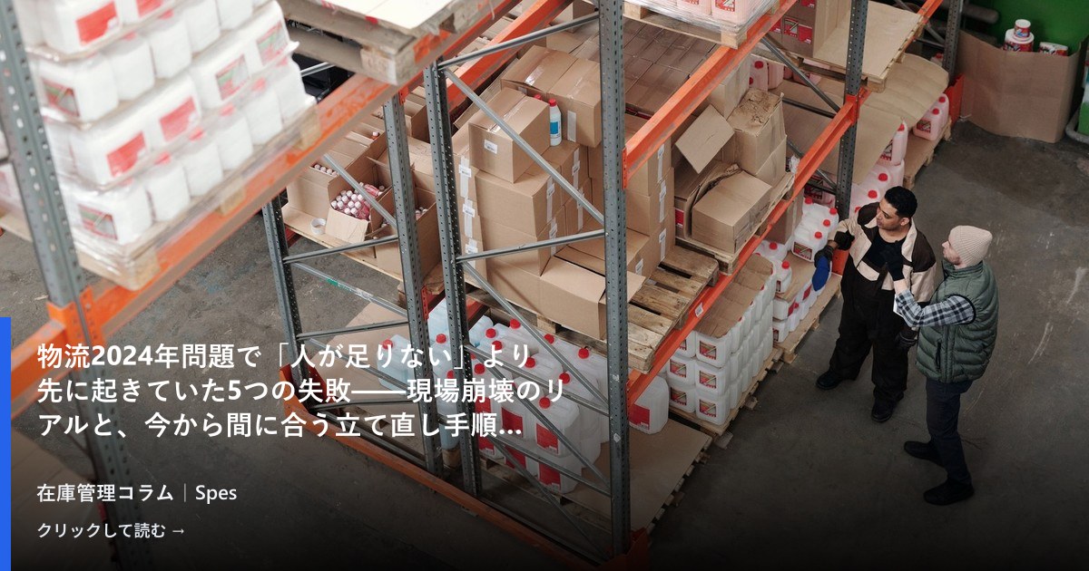 物流2024年問題で「人が足りない」より先に起きていた5つの失敗——現場崩壊のリアルと、今から間に合う立て直し手順
